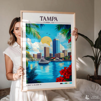 Tampa Florida Retro Travel Print
