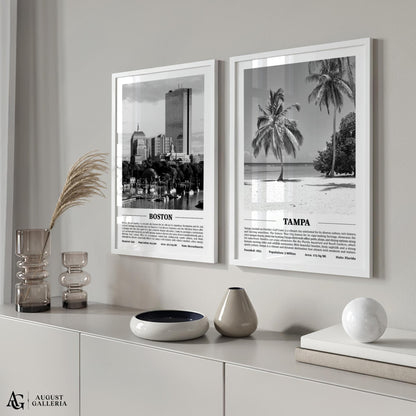 Tampa Black & White City Print