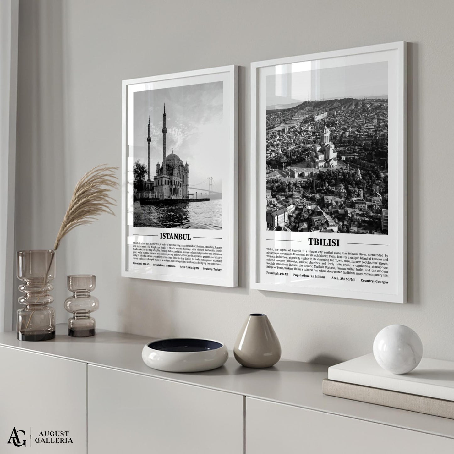 Tbilisi Black & White City Print