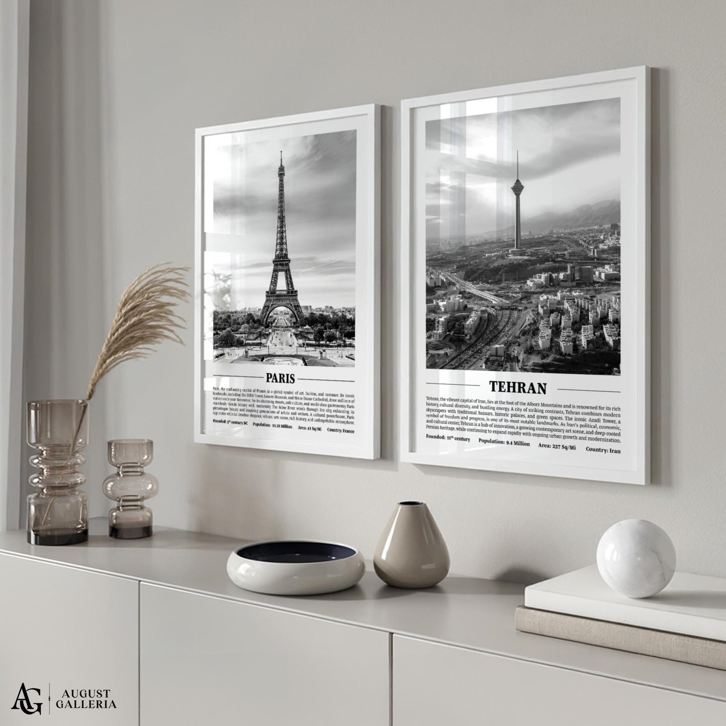 Tehran Black & White City Print