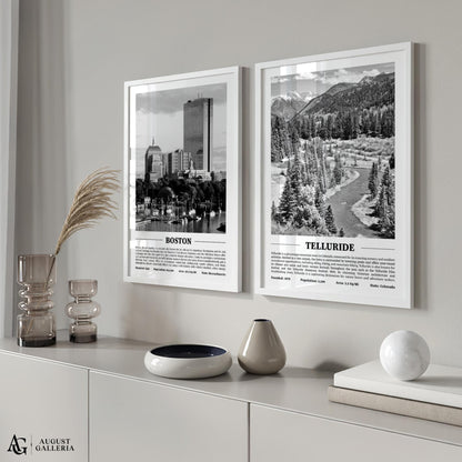 Telluride Black & White City Print