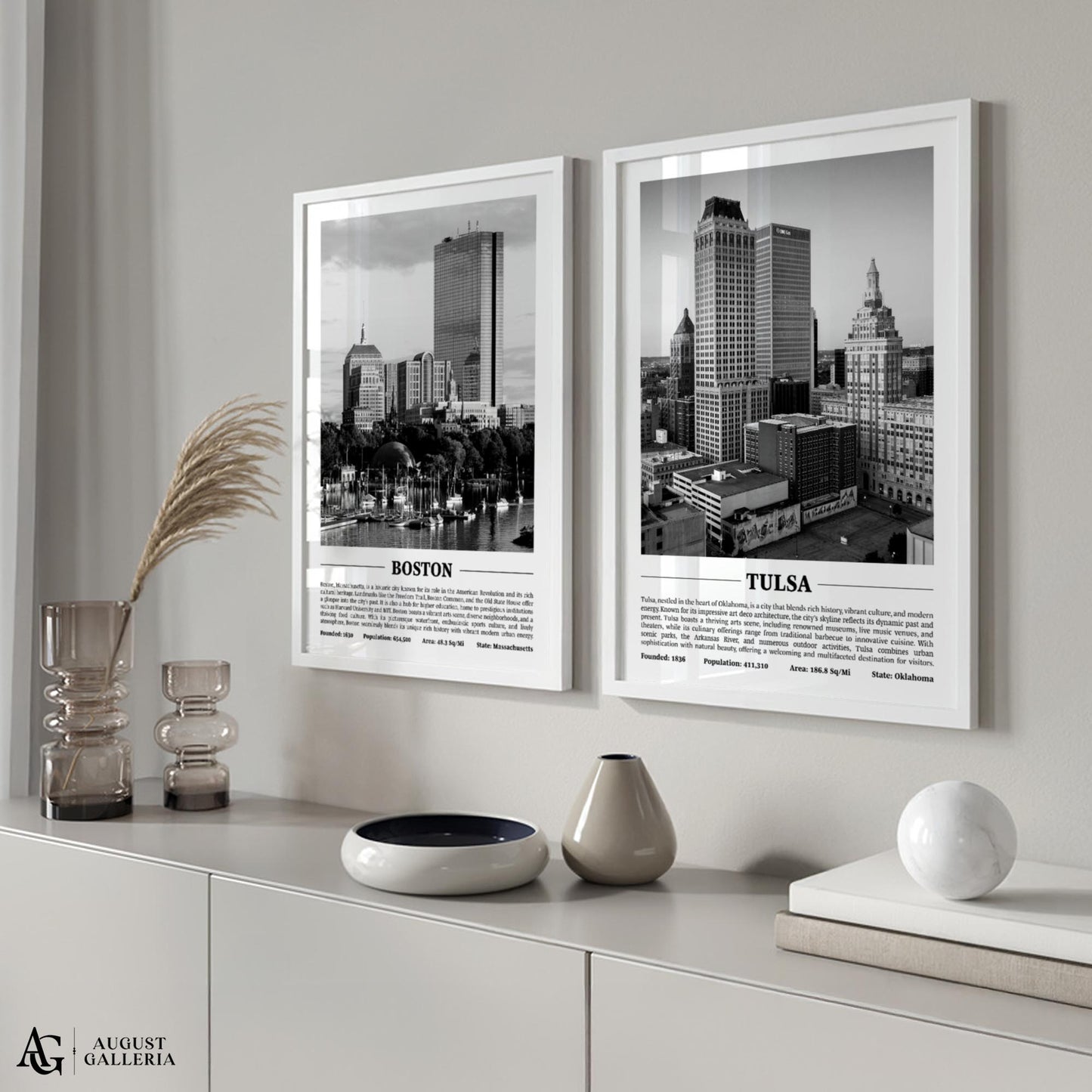 Tulsa Black & White City Print