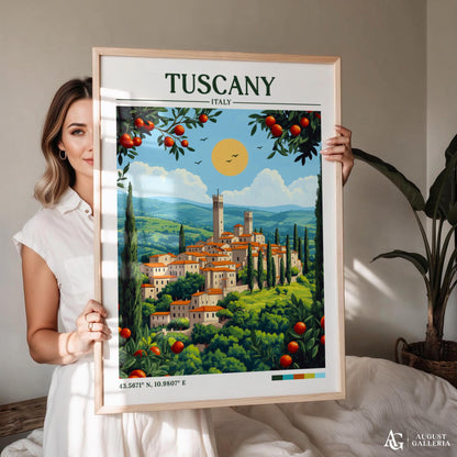 Tuscany Retro Travel Print