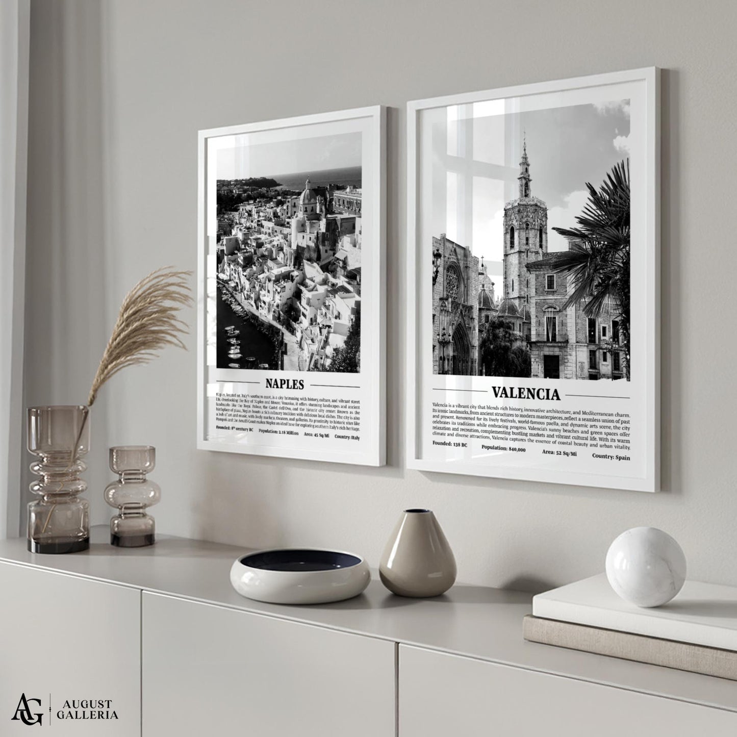 Valencia Black & White City Print