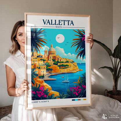 Valletta Malta Retro Travel Print