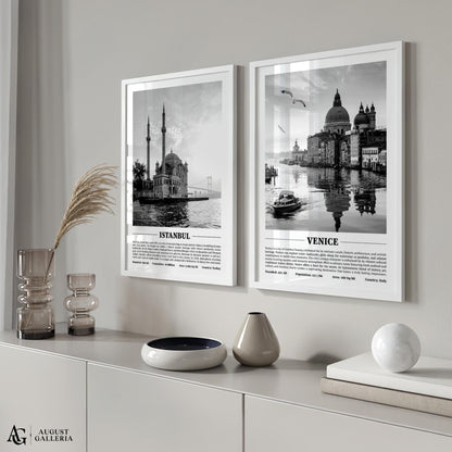 Venice Black & White City Print