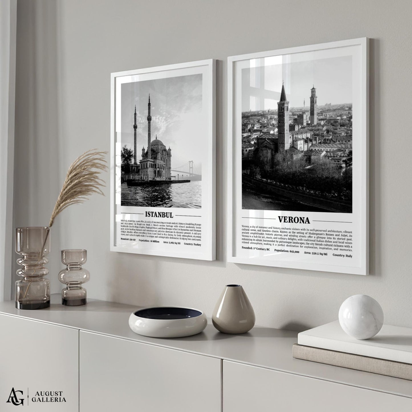 Verona Black & White City Print