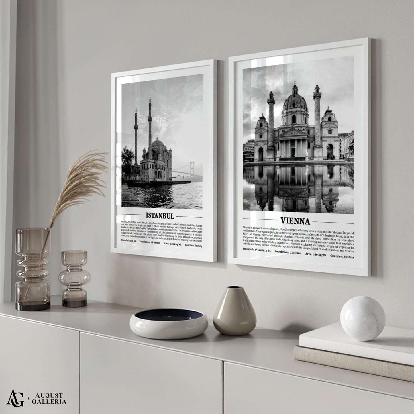 Vienna Black & White City Print