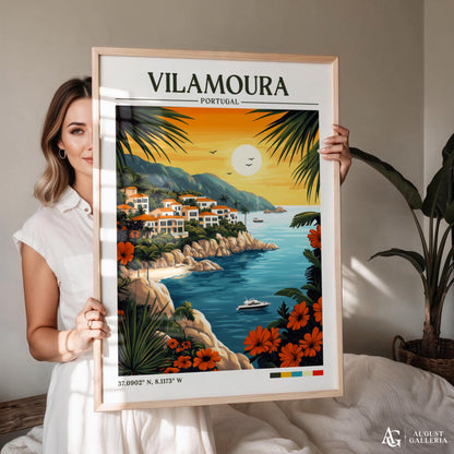Vilamoura Portugal Retro Travel Print