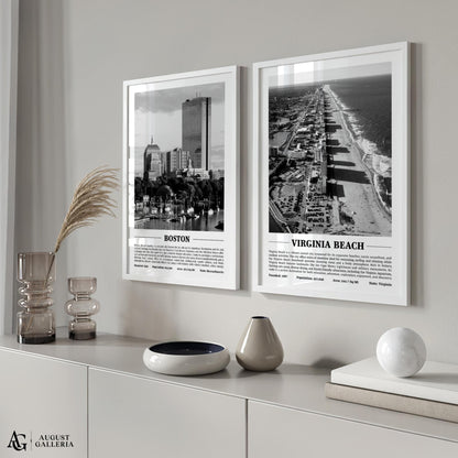 Virginia Beach Black & White City Print