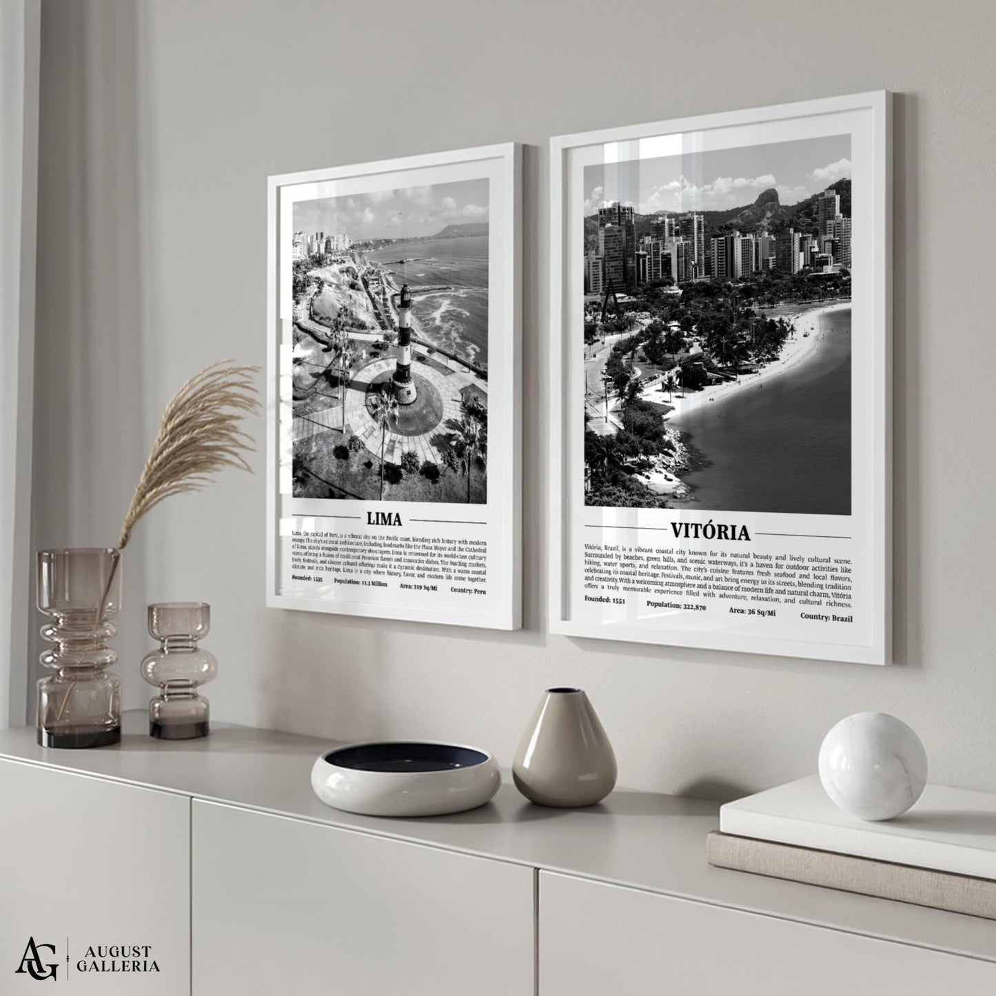 Vitória Black & White City Print