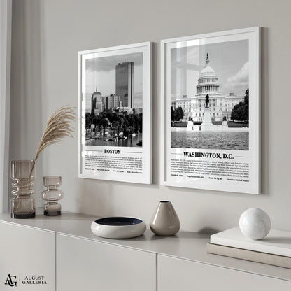 Washington DC Black & White City Print