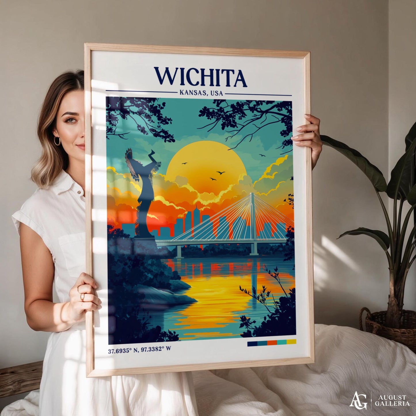 Wichita Kansas Retro Travel Print