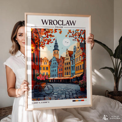 Wrocław Poland Retro Travel Print