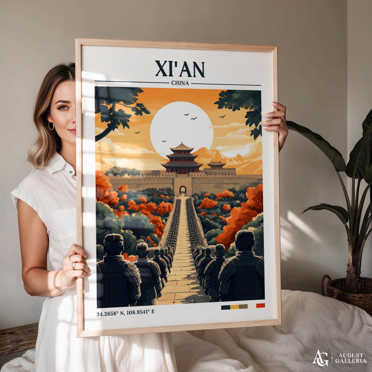 Xi'an China Retro Travel Print