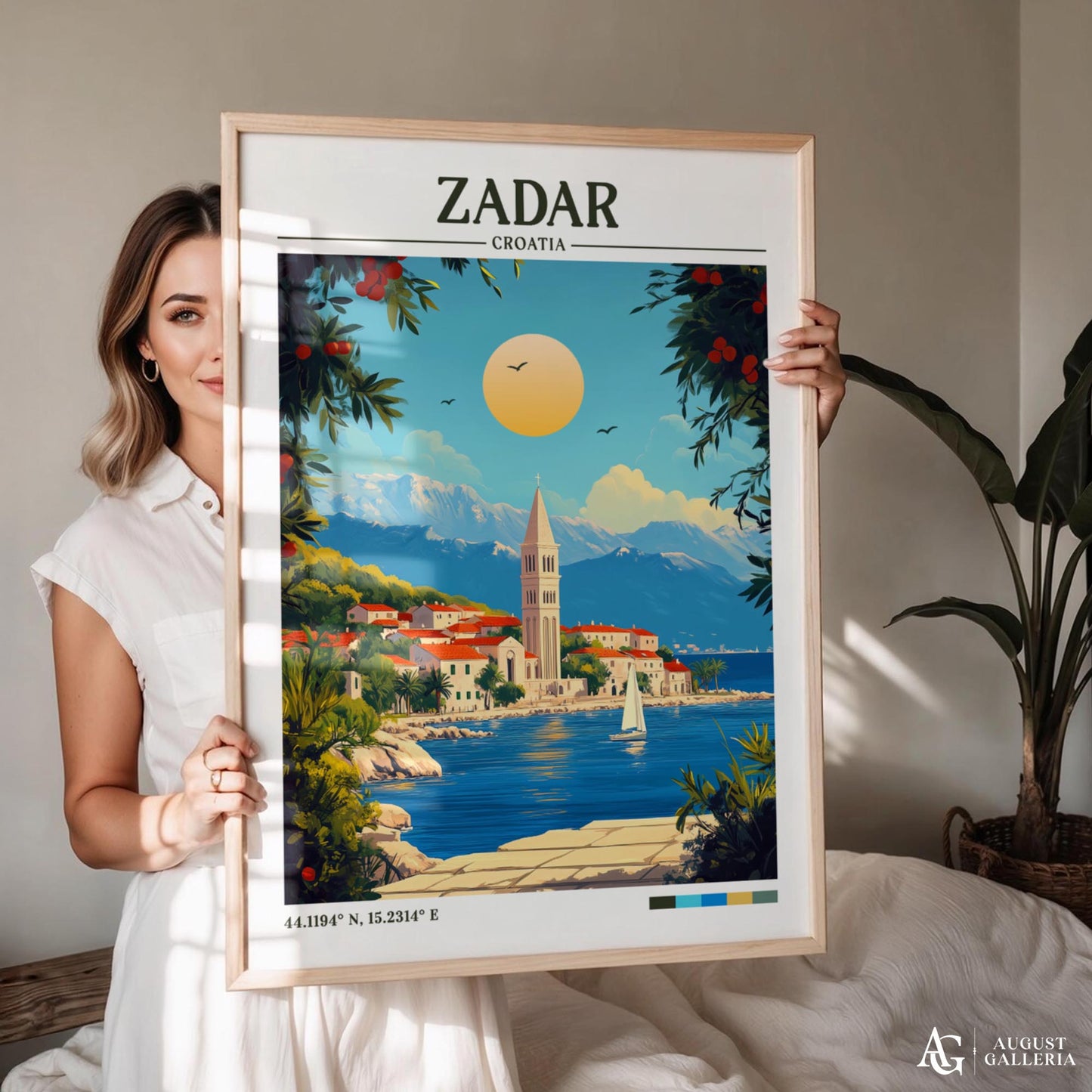 Zadar Croatia Retro Travel Print
