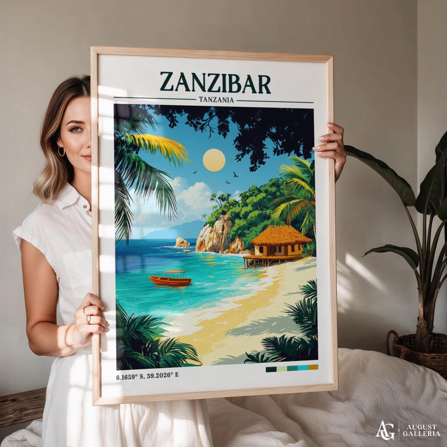 Zanzibar Retro Travel Print