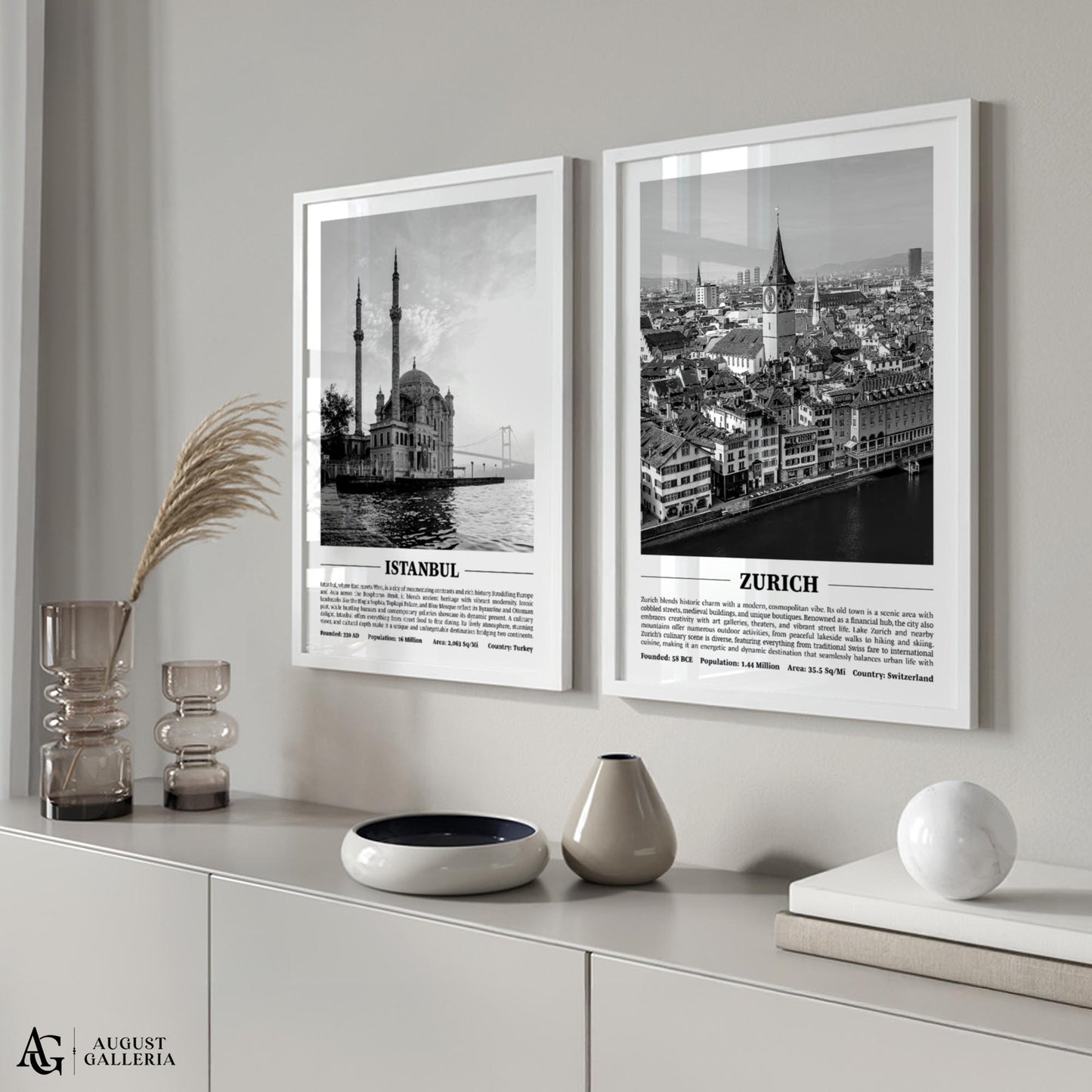 Zurich Black & White City Print