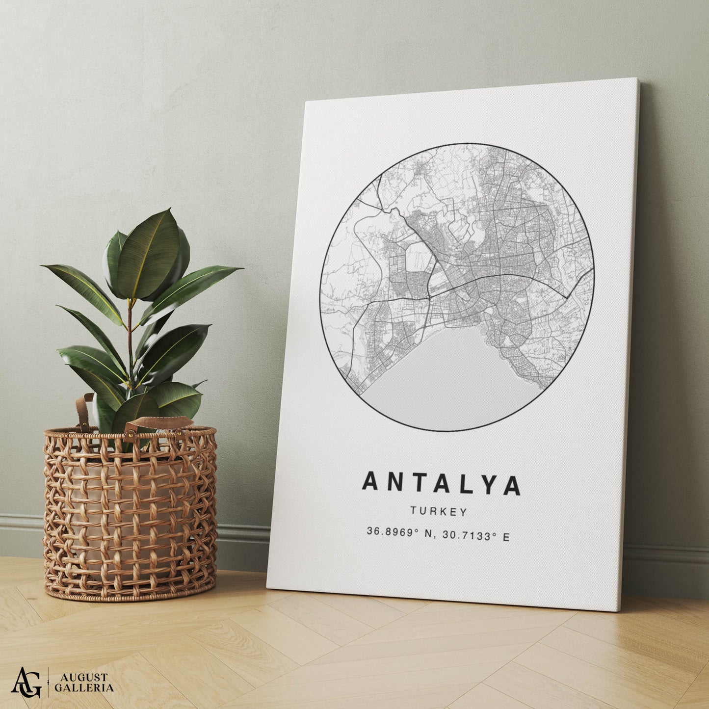 Antalya Minimalist Map