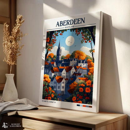 Aberdeen Scotland Retro Travel Print