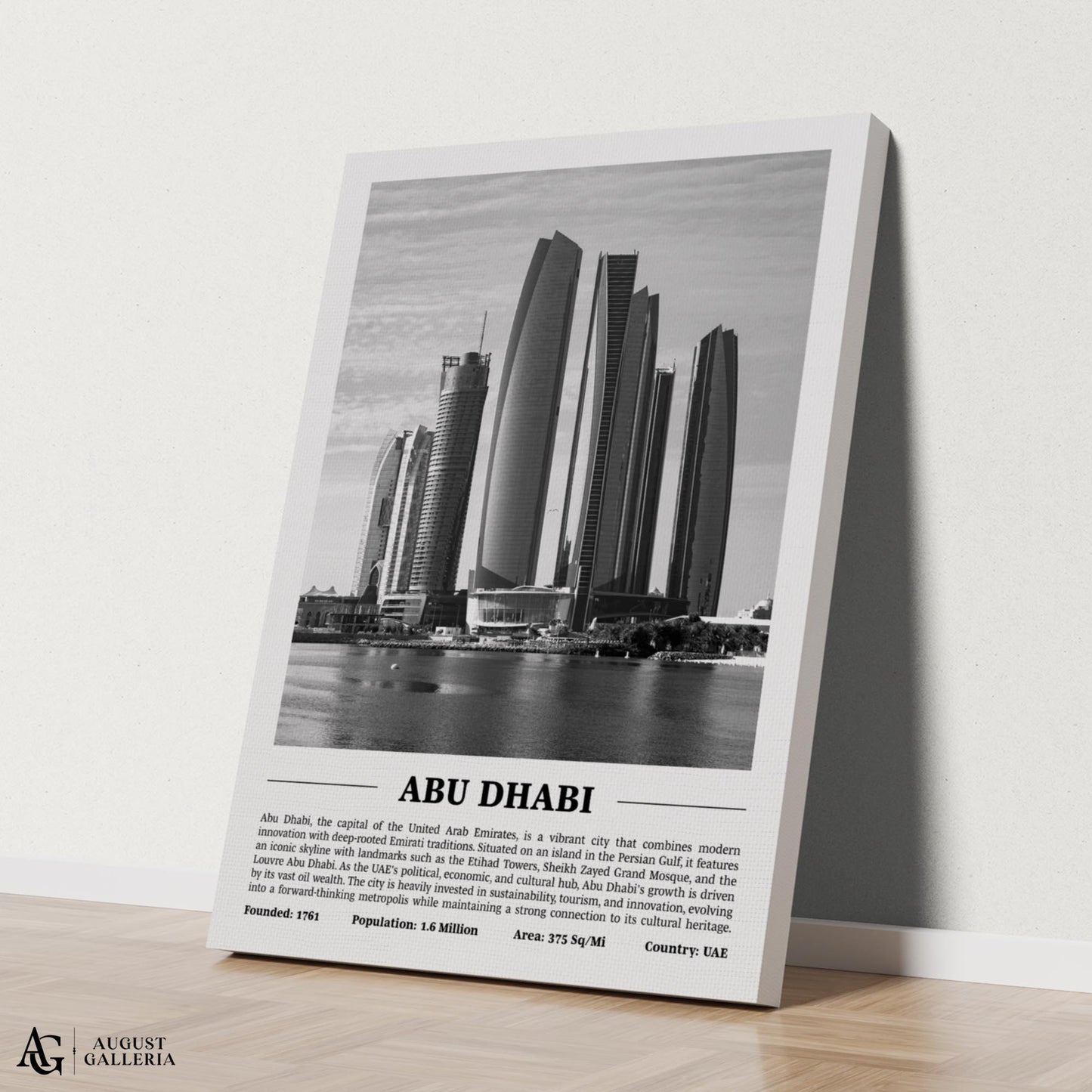 Abu Dhabi Black & White City Print