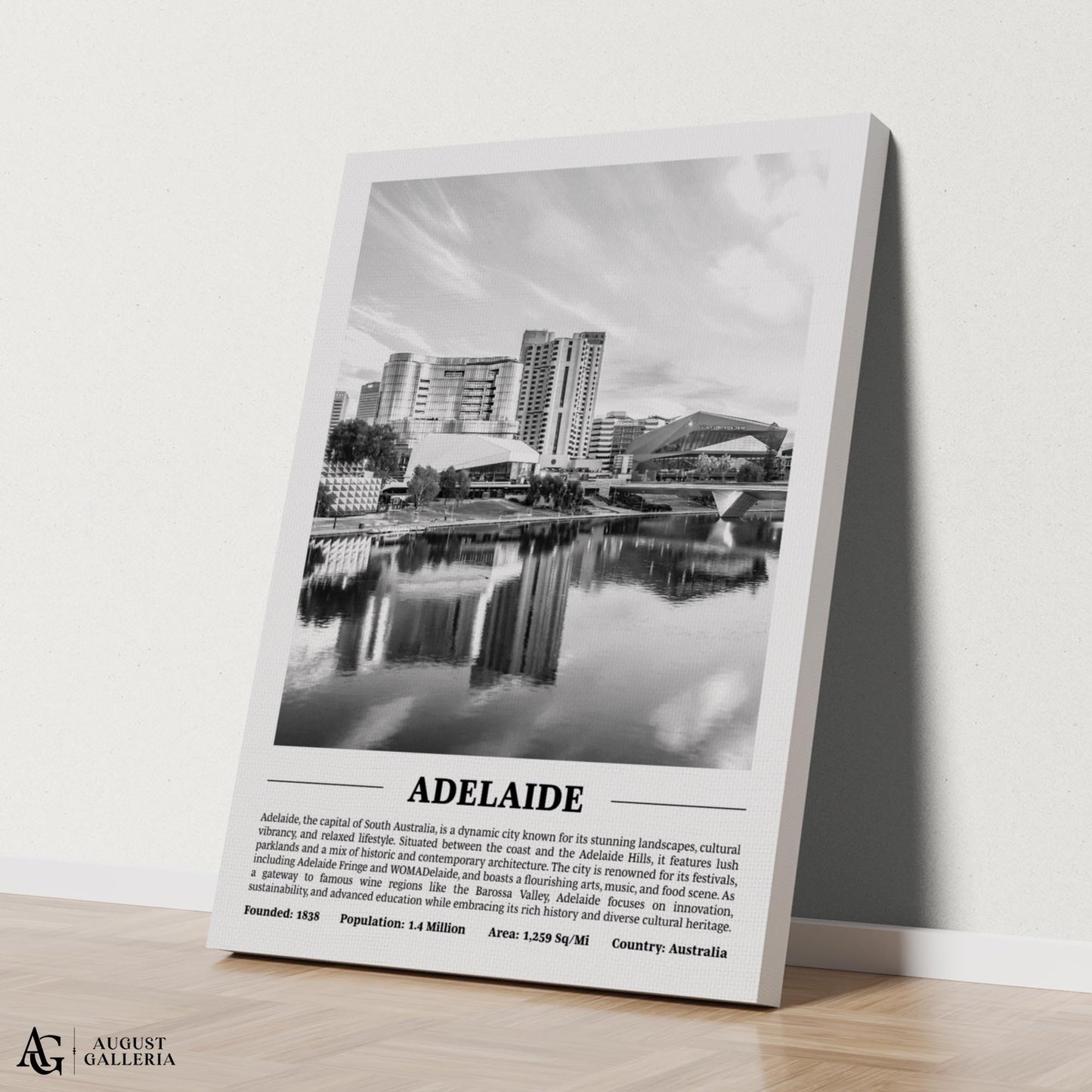 Adelaide Black & White City Print