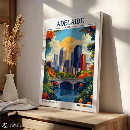 Adelaide Australia Retro Travel Print