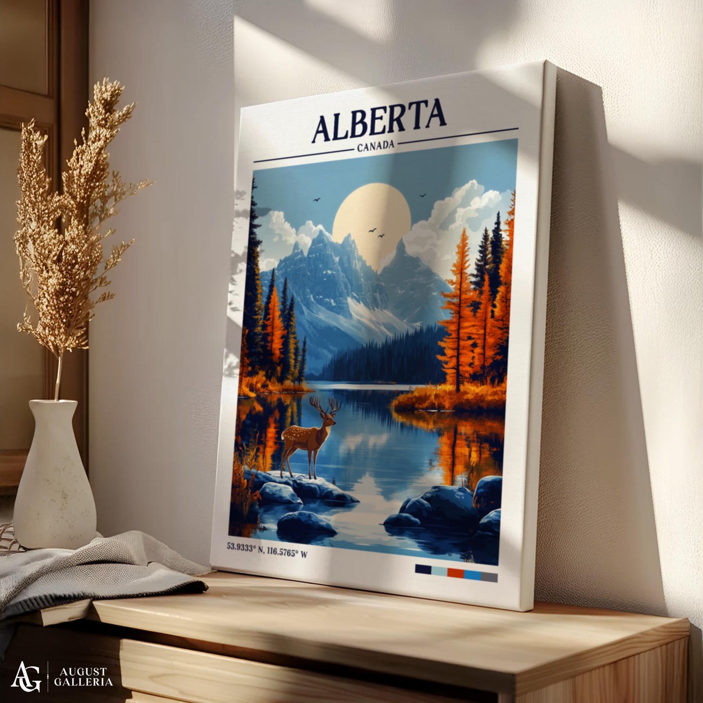 Alberta Canada Retro Travel Print