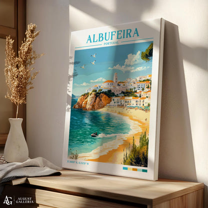 Albufeira Portugal Retro Travel Print