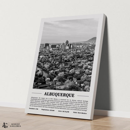 Albuquerque Black & White City Print