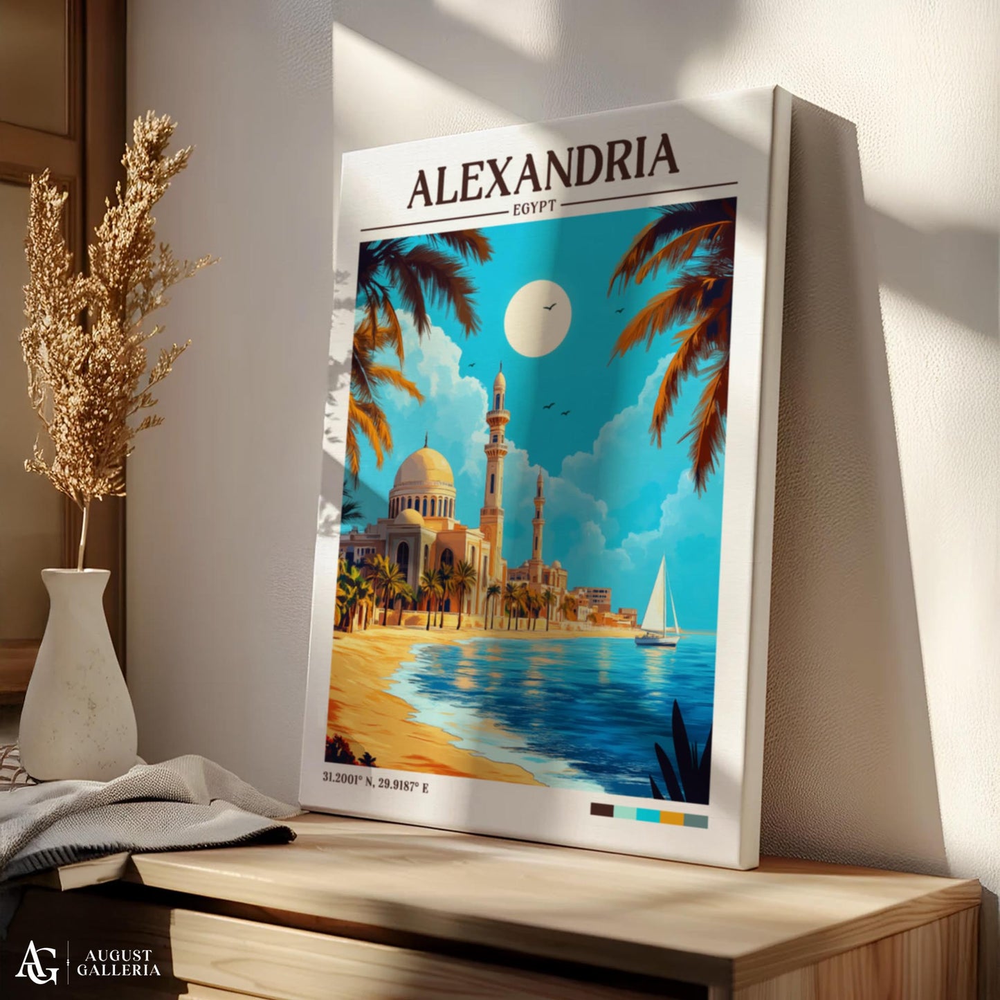 Alexandria Egypt Retro Travel Print