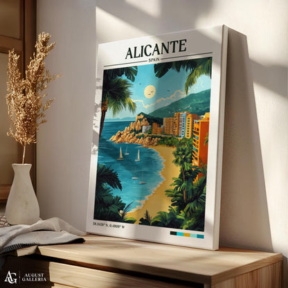 Alicante Spain Retro Travel Print