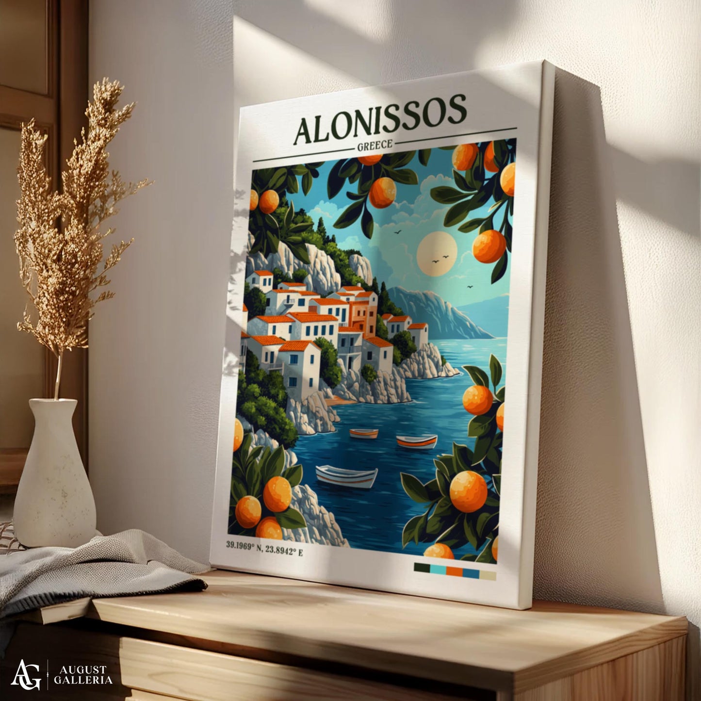 Alonissos Greece Retro Travel Print