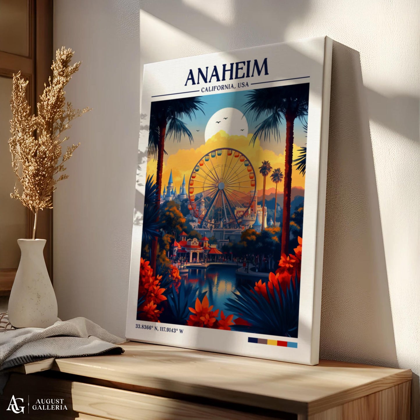 Anaheim California Retro Travel Print