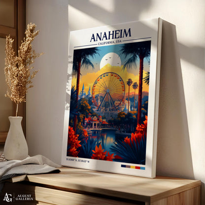 Anaheim California Retro Travel Print