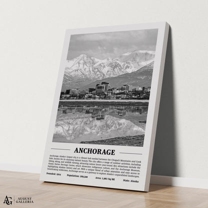 Anchorage Black & White City Print