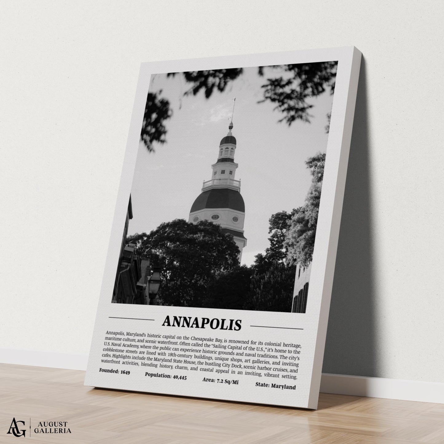 Annapolis Black & White City Print