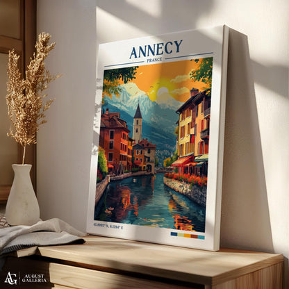 Annecy France Retro Travel Print