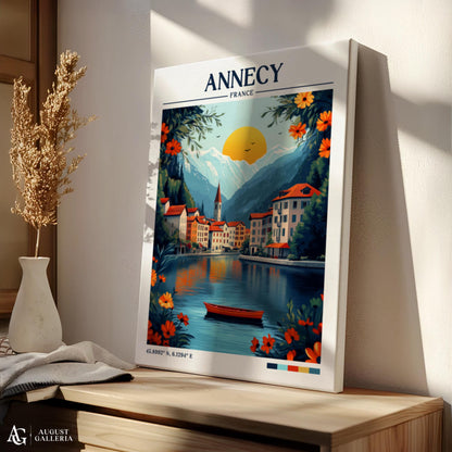 Annecy France Retro Travel Print