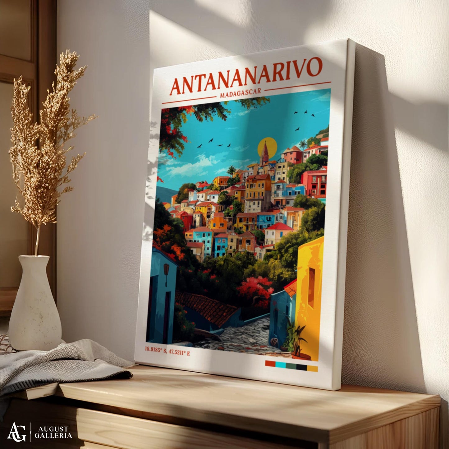 Antananarivo Madagascar Retro Travel Print