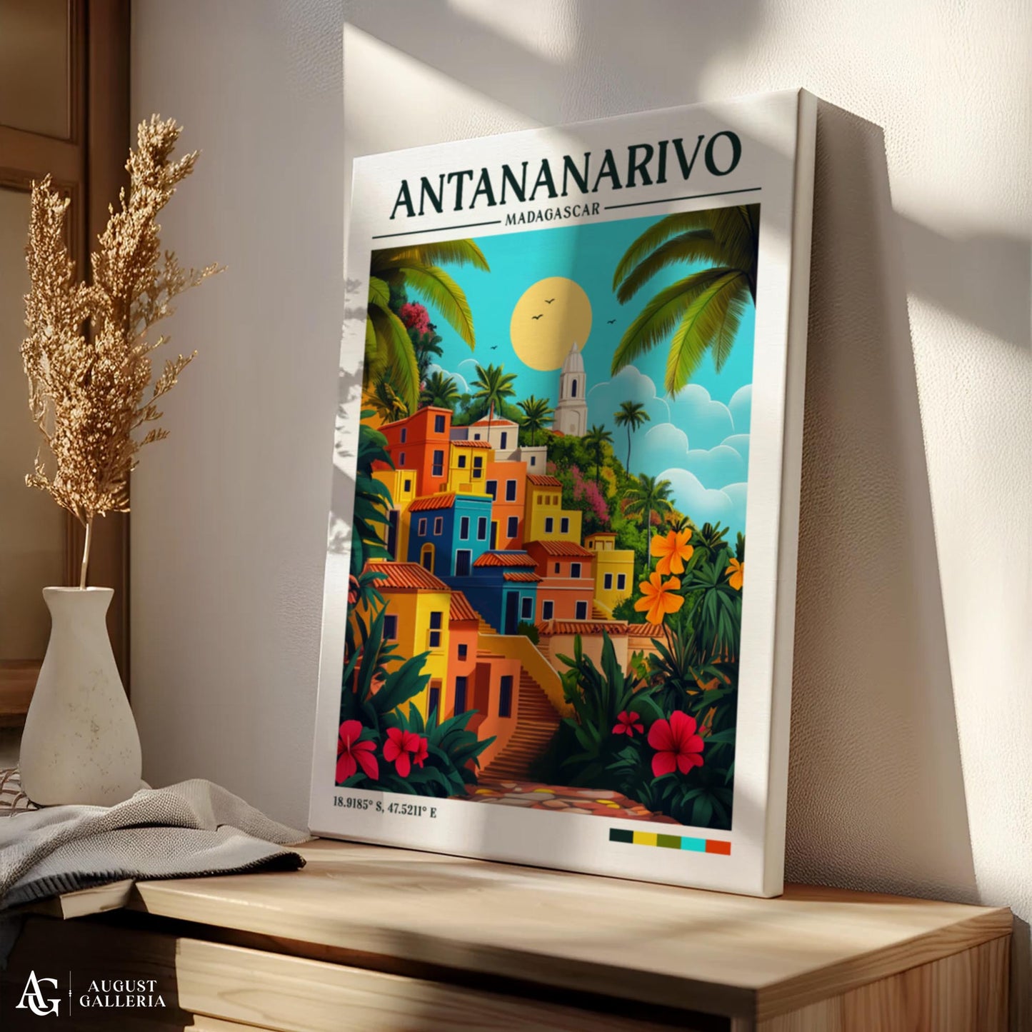 Antananarivo Madagascar Retro Travel Print
