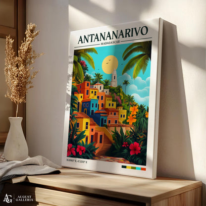 Antananarivo Madagascar Retro Travel Print