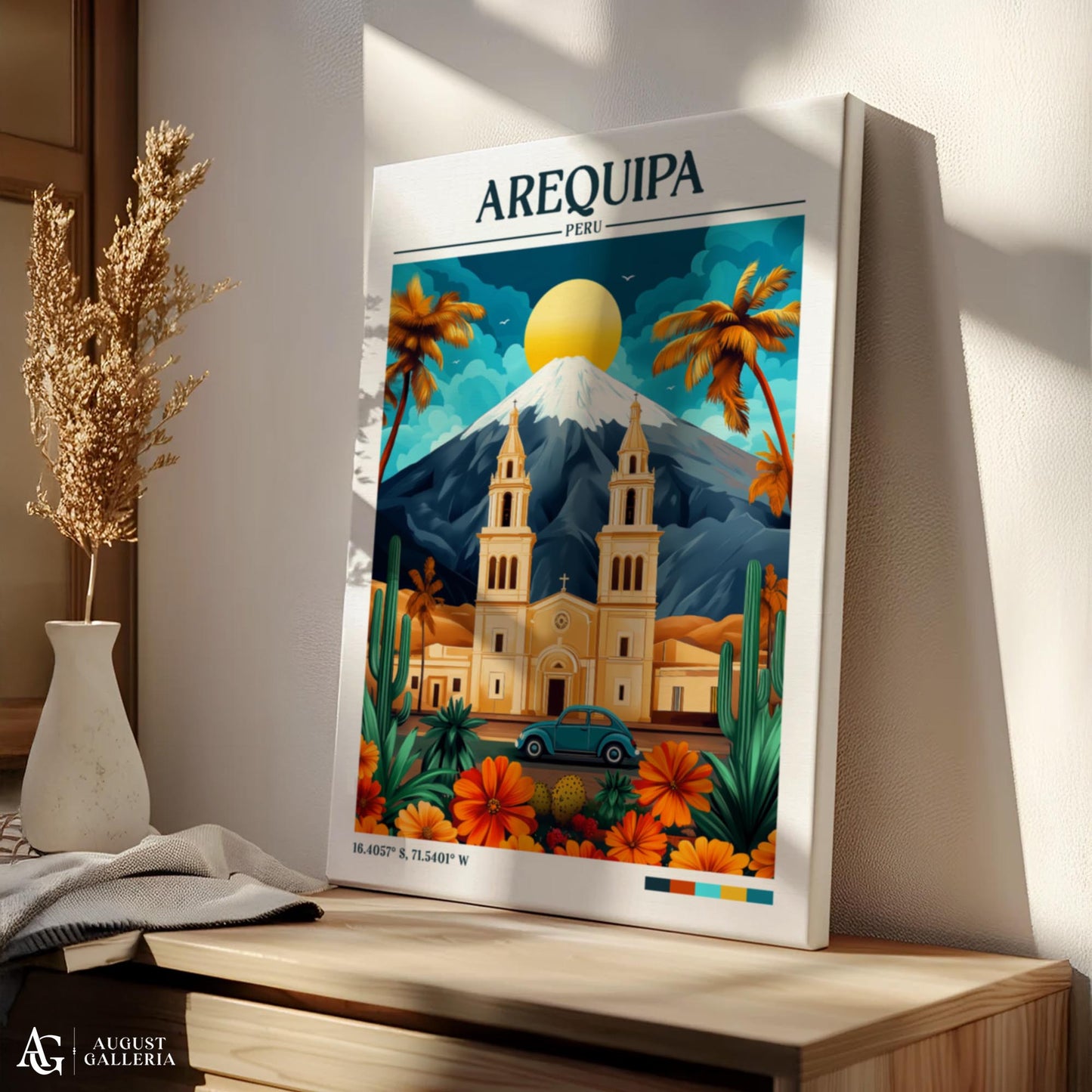 Arequipa Peru Retro Travel Print