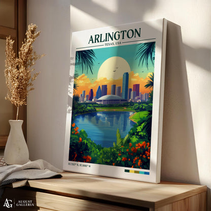 Arlington Texas Retro Travel Print