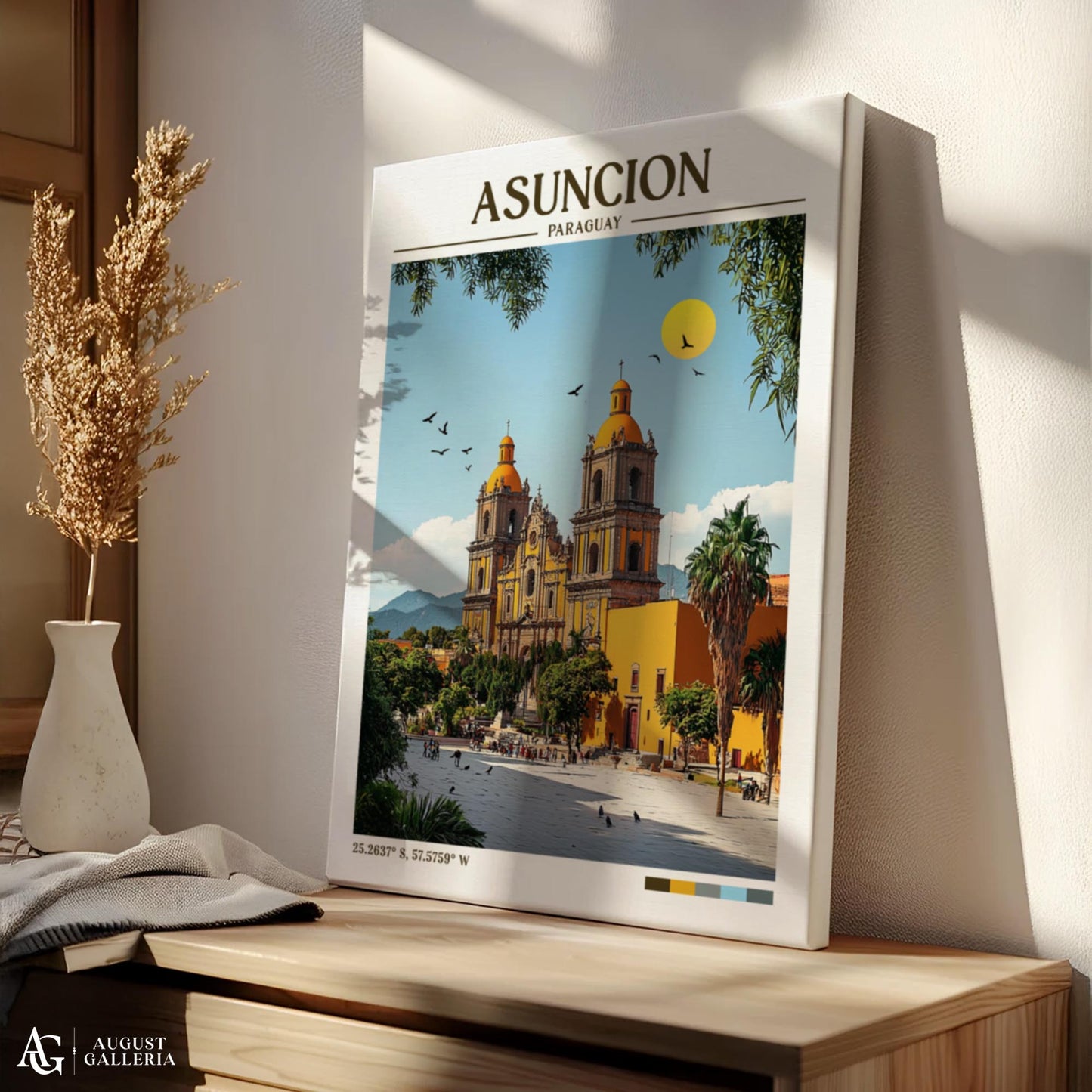 Asunción Paraguay Retro Travel Print