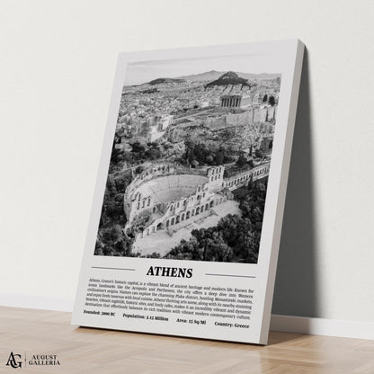 Athens Black & White City Print