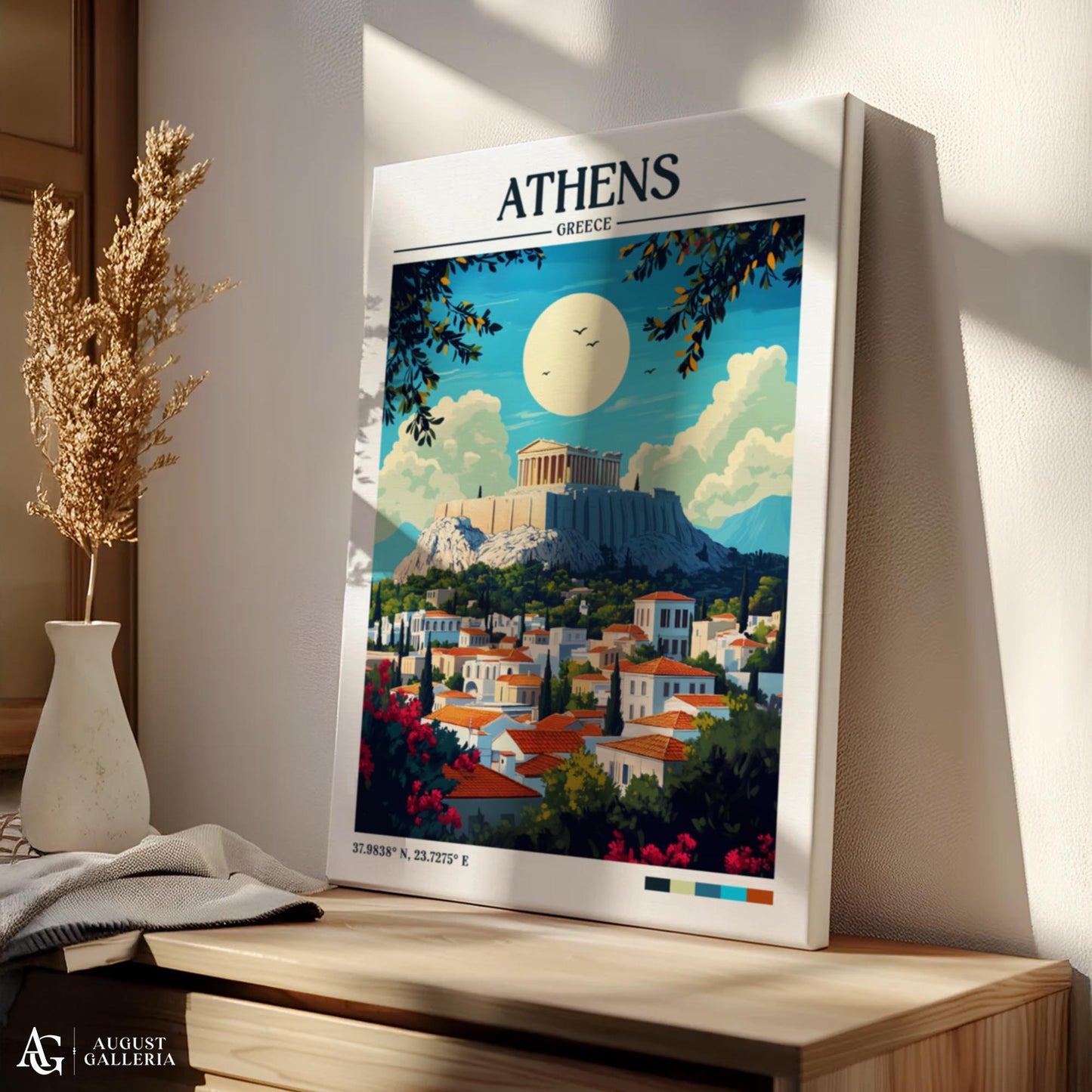 Athens Greece Retro Travel Print