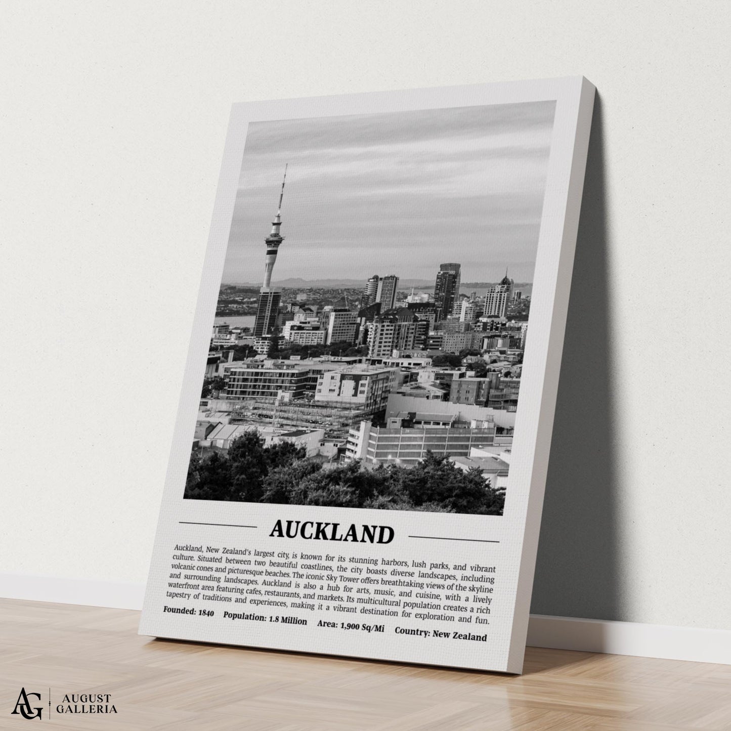 Auckland Black & White City Print