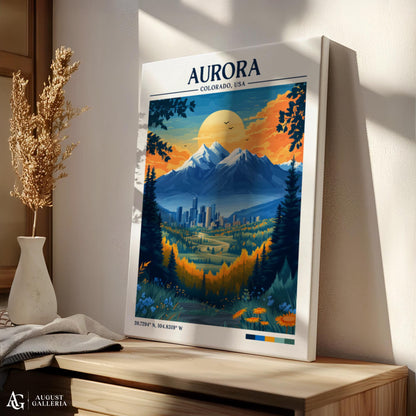 Aurora Colorado Retro Travel Print