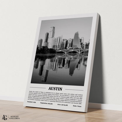 Austin Black & White City Print